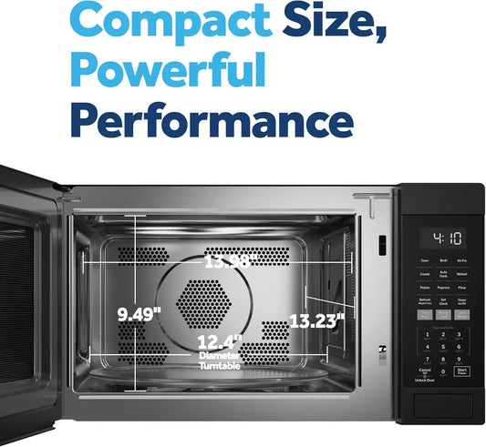 GE 4-in-1 Air Fry Countertop Microwave Oven, 1050 Watt, 1.0 Cu. Ft., Black
