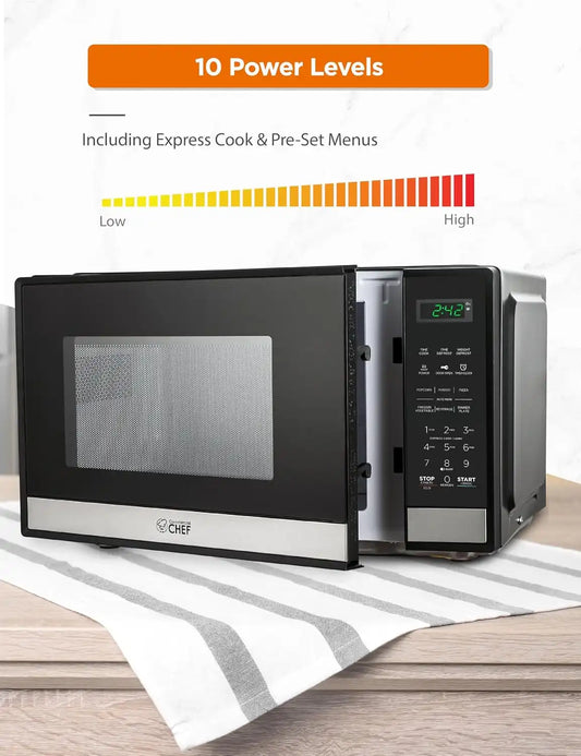 Commercial Chef 0.9 Cu. Ft. Countertop Microwave Oven, CHM9MS