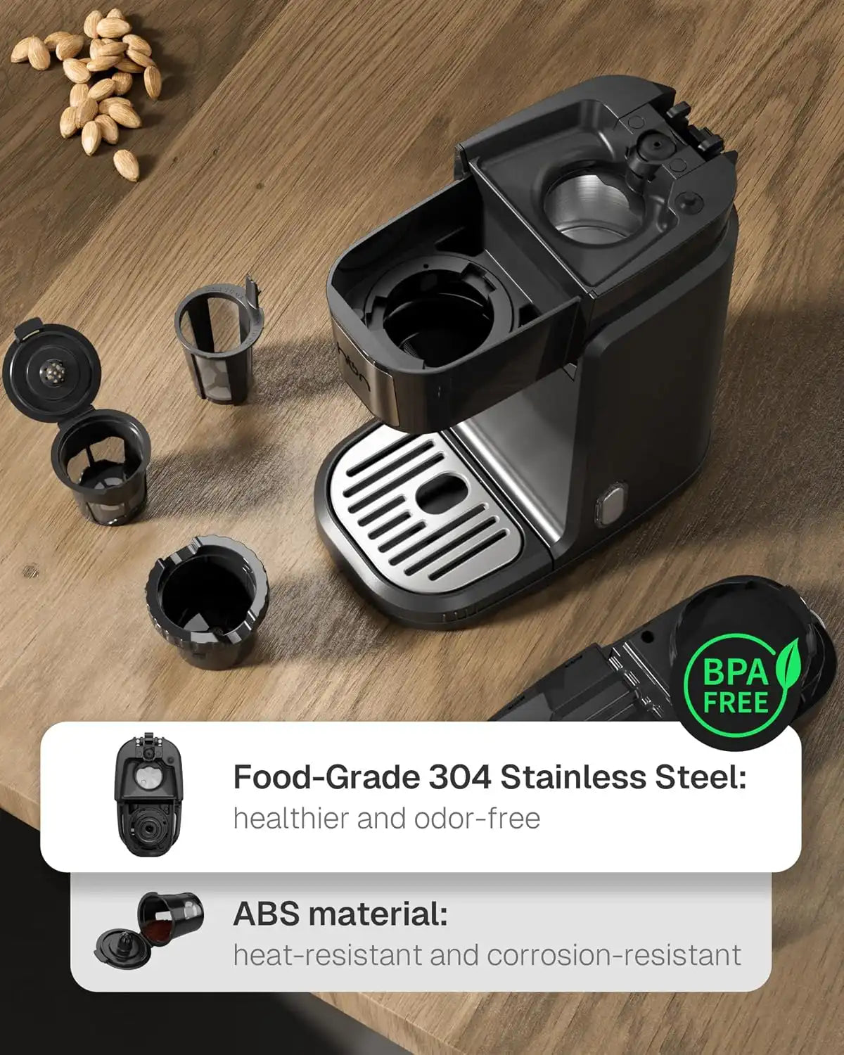 HBN Single Serve Coffee Maker with Stainless Steel Camping Mug