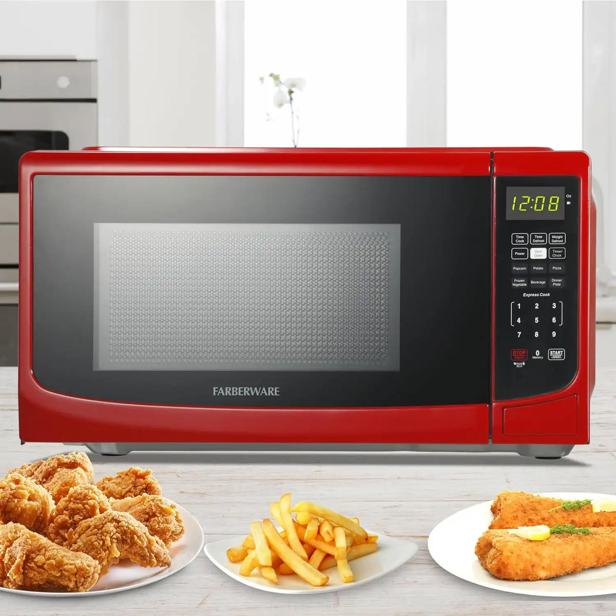 Farberware Countertop Microwave Oven, 0.7 cu. ft., 700 Watts, Red