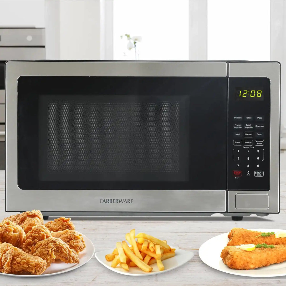Farberware Stainless Steel Microwave Oven 1.1 Cu. Ft. 1000 Watts Countertop