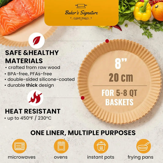Air Fryer Liners for Ninja, 125 Pcs Round Disposable Airfryer Paper Liners