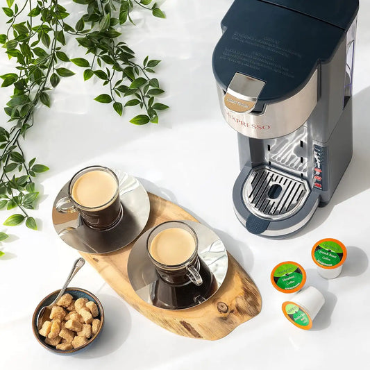 Mixpresso Gray Single Serve Coffee Brewer K-Cup Pods Compatible & Ground