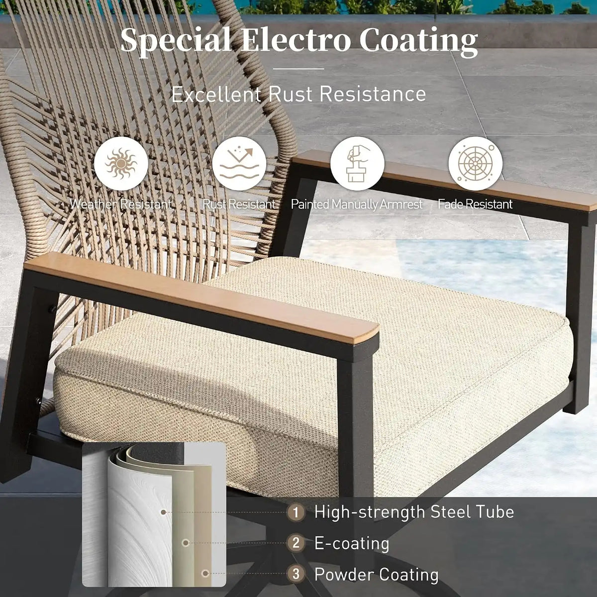 SUNSHINE VALLEY 9pc Patio Dining Set for, Extendable Metal Table & 8 Chairs