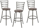Mainstays Adjustable-Height Swivel Barstool, Hammered Bronze Finish, Set of 3 - Brown