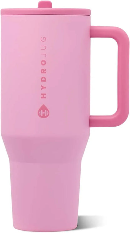 HydroJug Traveler 32oz, Insulated Water Bottle with Handle, Petal
