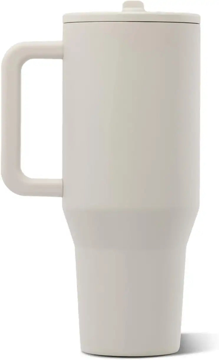 HydroJug Traveler 32oz, Insulated Water Bottle with Handle, Linen