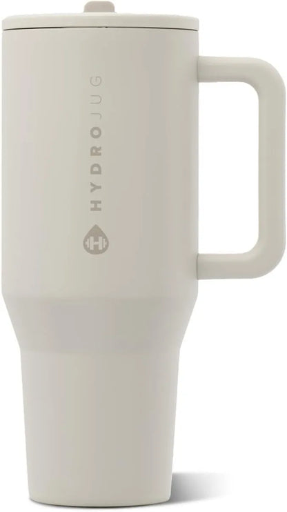 HydroJug Traveler 32oz, Insulated Water Bottle with Handle, Linen