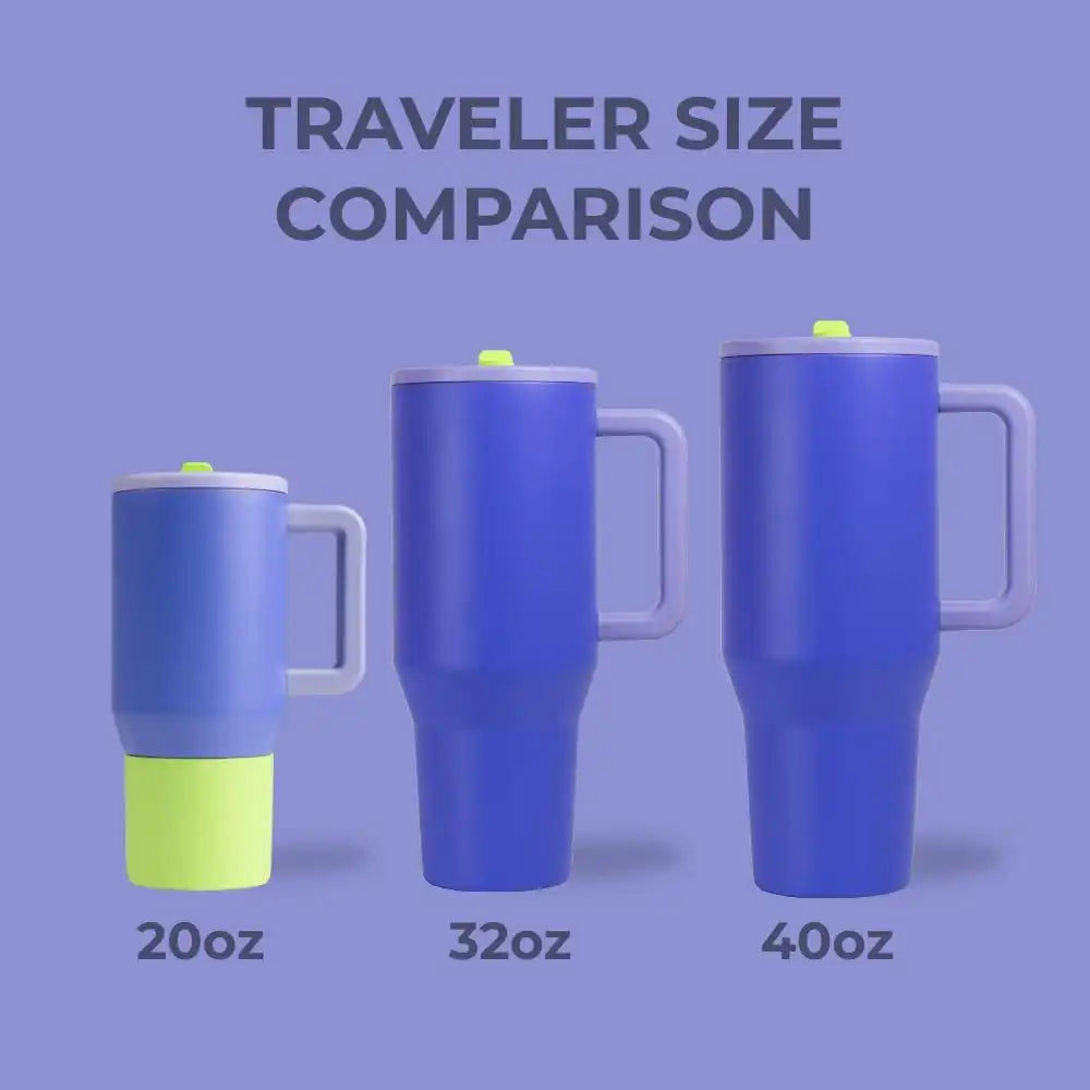 HydroJug Traveler 32oz, Insulated Water Bottle with Handle, Lime Rickey