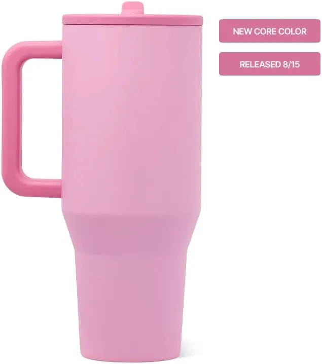 HydroJug Traveler 32oz, Insulated Water Bottle with Handle, Petal