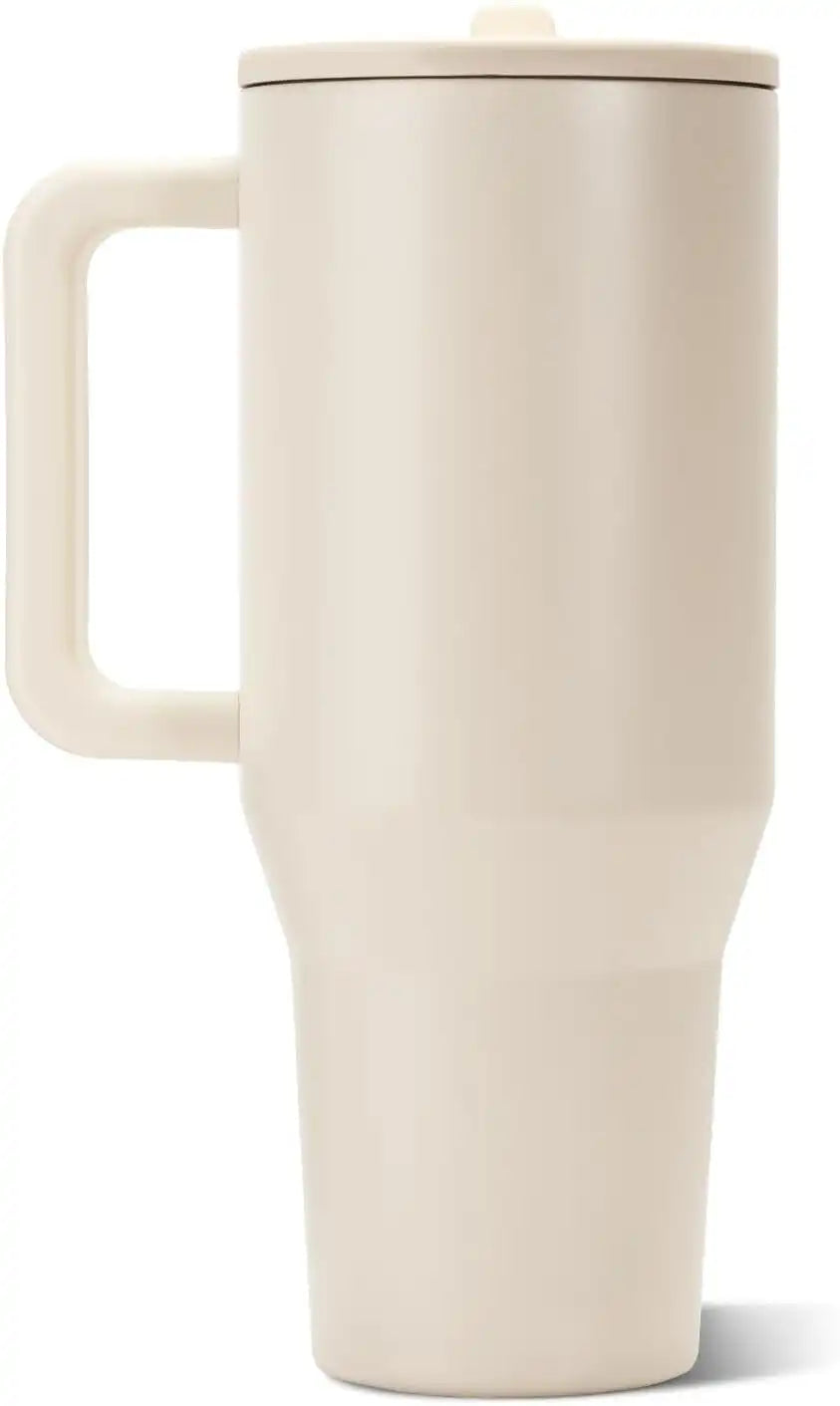 HydroJug Traveler 40oz, Insulated Water Bottle with Handle, Cream