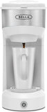 BELLA Dual Brew Single Serve Coffee Maker, K-cup Compatible with Ground Coffee Basket & Adapter - Carefree Auto Shut Off & Adjustable Tray, 14oz, White