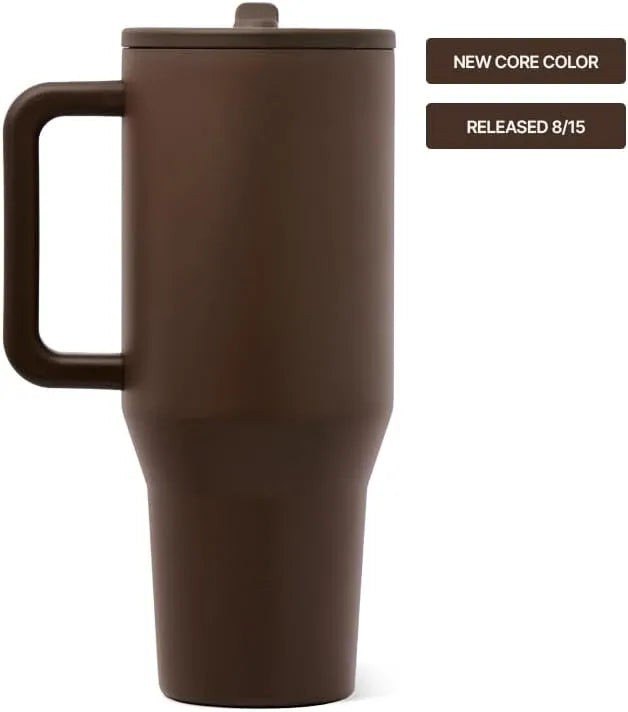 HydroJug Traveler 32oz, Insulated Water Bottle with Handle, Chestnut