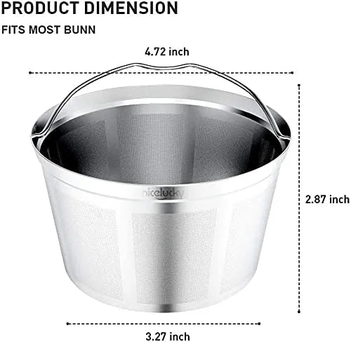 coffee filter reusable 8 10 12 cup basket replacement filter-stainless steel Permanent coffee filter Suitable for Bunn coffee brewer