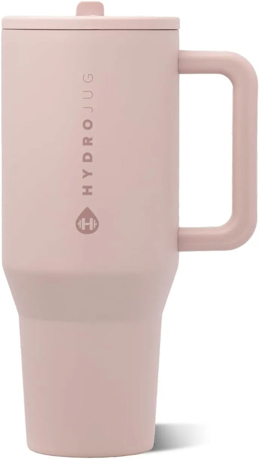 HydroJug Traveler 32oz, Insulated Water Bottle with Handle, Dusty Rose