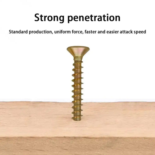 M4 Flat Head Wood Screws Assortment Kit 340 Pcs,Phillips Drive Countersunk Flat Head Self-Tapping Wood Screws,Yellow Zinc Plated Finish Screw Kit,Self Tapping Screws for Metal,Full Thread