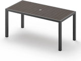 Vexwalx 67" HDPS Outdoor Patio Dining Table, Aluminum-Edged Outdoor Dining Table with Umbrella Hole, Weather-Resistant for Lawn, Garden, Poolside and Indoor Use, Charcoal