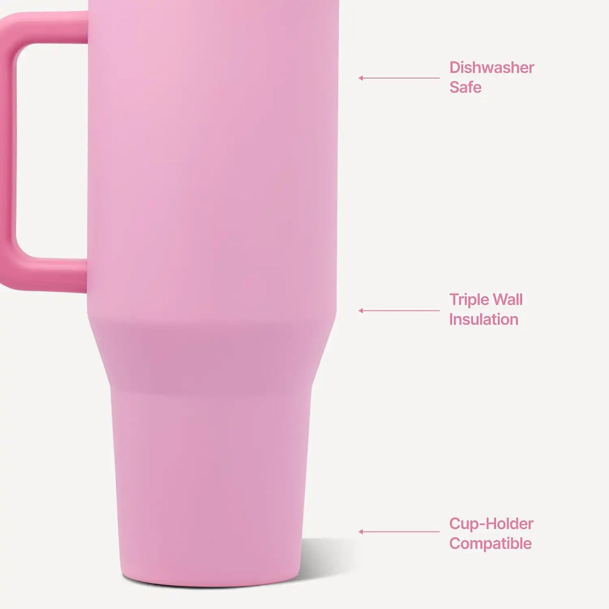 HydroJug Traveler 32oz, Insulated Water Bottle with Handle, Petal