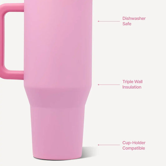 HydroJug Traveler 40oz, Insulated Water Bottle with Handle, Petal
