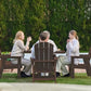 SERWALL Outdoor Adirondack Dining Chair Set of 2, All Weather HDPE, Coffee