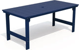 THOEOE Outdoor Dining Table, Rectangular Dining Table for 5-7 Navy Blue