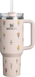 STANLEY Quencher H2.0 Flow State Tumbler, 40 oz, Rose Quartz Bouquets