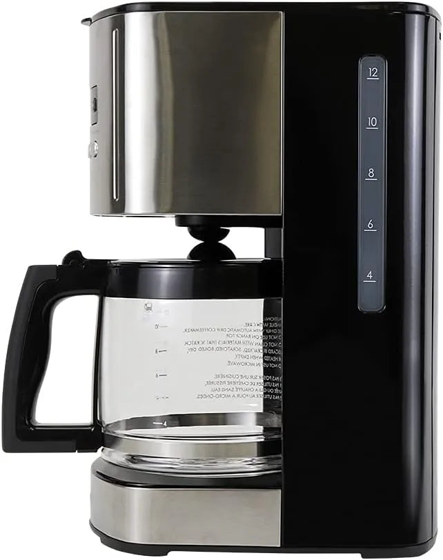 Koolatron Kenmore Drip Coffee Maker - 12 Cup Programmable Cafe Machine With Glass Pot, Regular & Bold Brew, Auto Shut Off Large Water Reservoir, Reusable Filter, Kitchen Appliances, Black