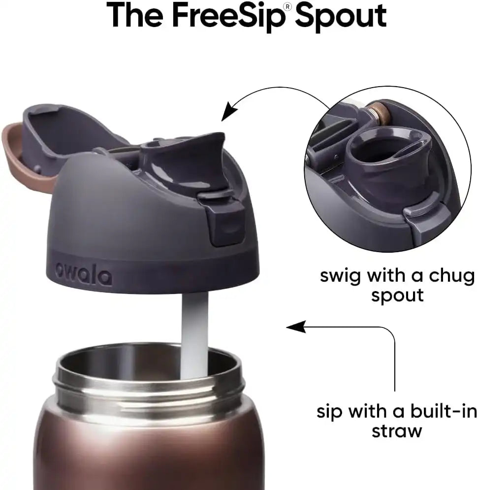 Owala FreeSip Stainless Steel Water Bottle 32 oz Desert Smoke
