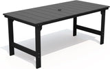 THOEOE Outdoor Dining Table, Rectangular Dining Table for 5-7 Black