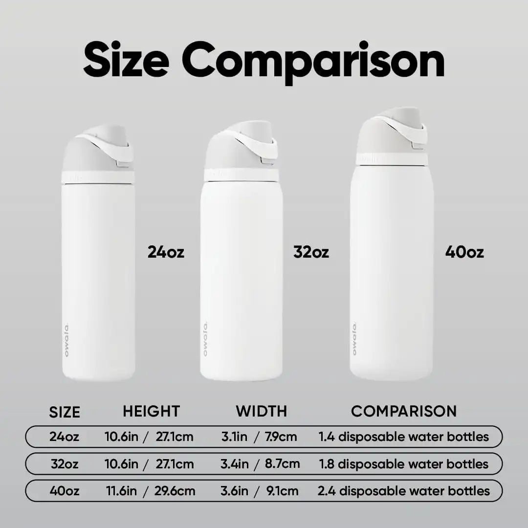 Owala FreeSip Stainless Steel Water Bottle 40 oz Neon Moon