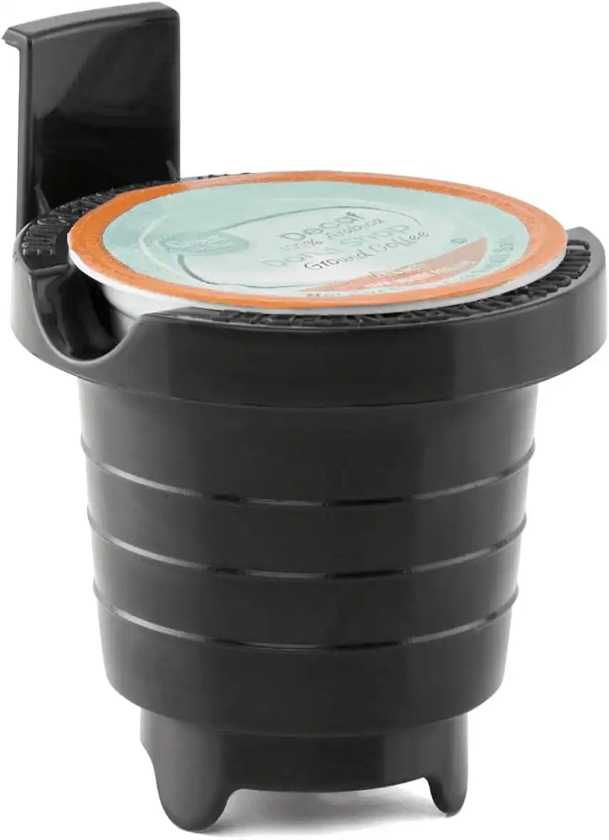 Compact Single Serve Dual Brew Coffee Maker - Compatible with Ground Coffee or K-Cups Pods | Adjustable Cup Size | Home & Office Coffee Brewer