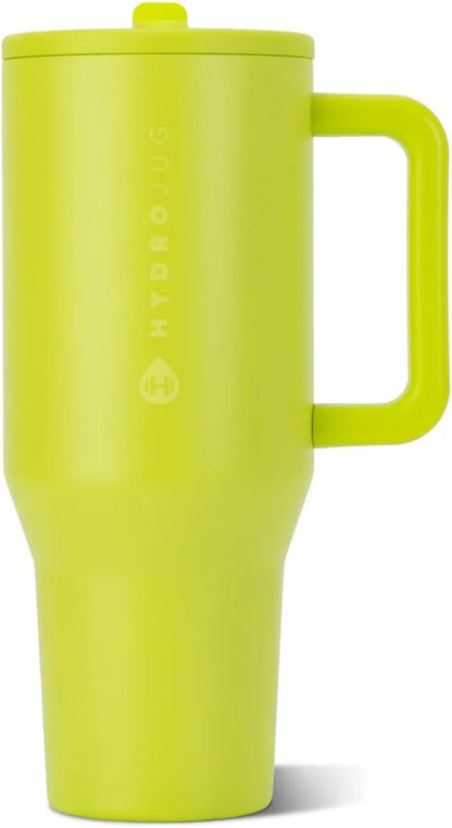 HydroJug Traveler 32oz, Insulated Water Bottle with Handle, Lemon Lime