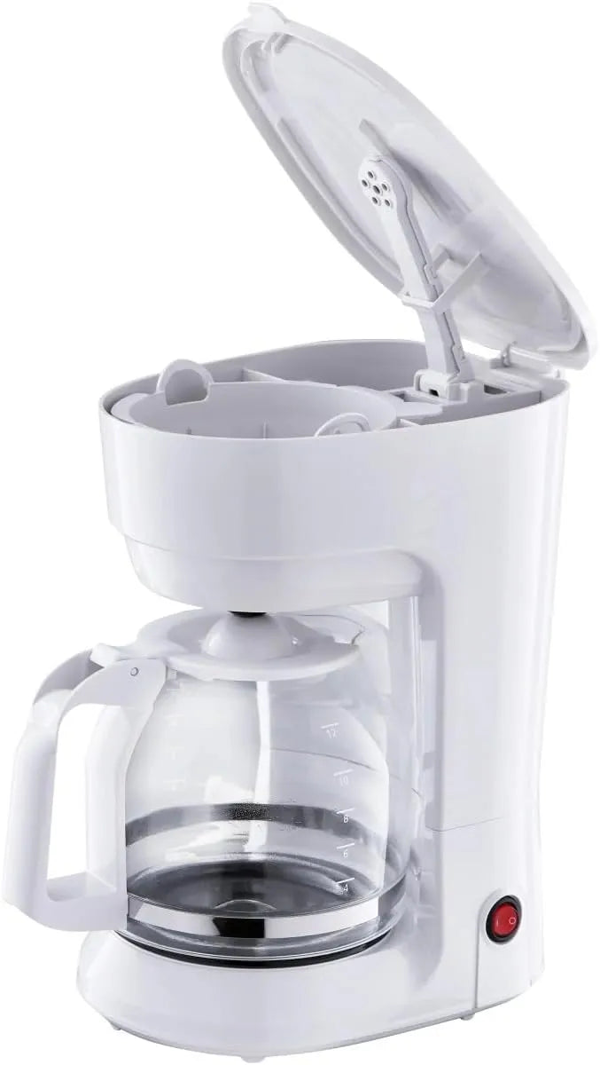 12-Cup Coffee Maker with Easy On/Off Switch, Easy Pour, Non-Drip Carafe with Removable Filter Basket,Keep Hot Plate,Clear Water Level Window Coffee Machine, Black (White)