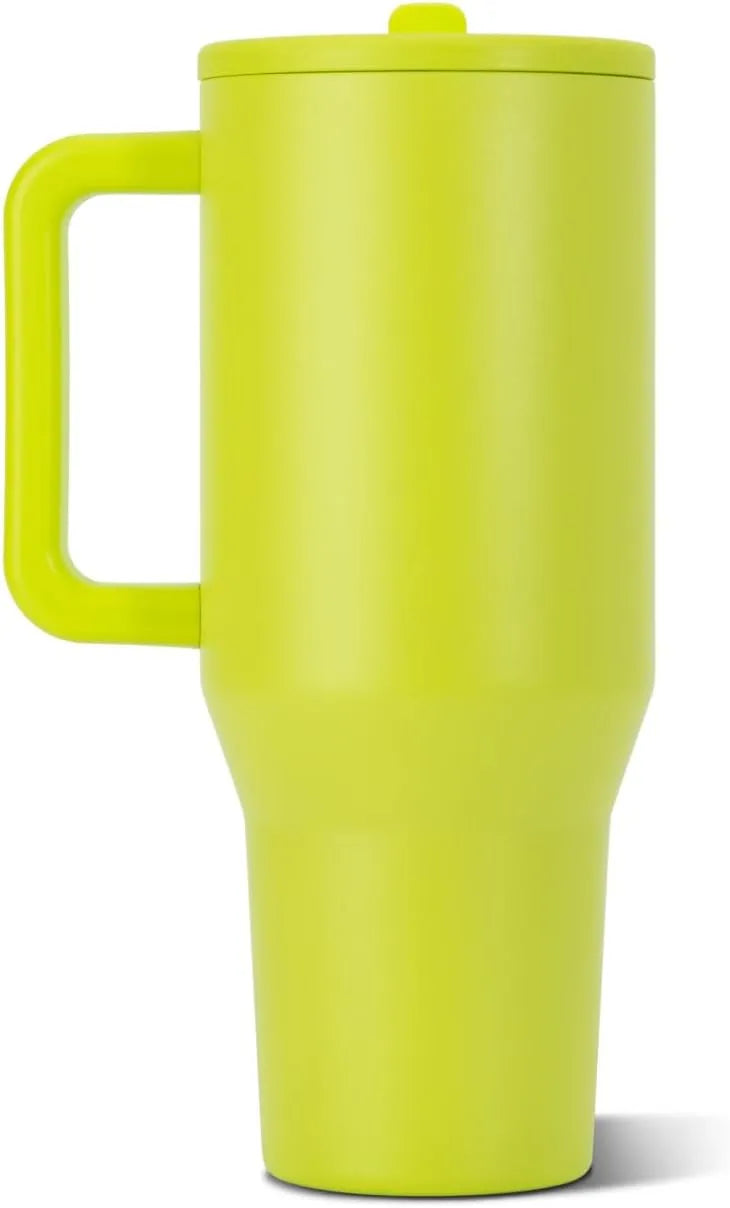 HydroJug Traveler 32oz, Insulated Water Bottle with Handle, Lemon Lime