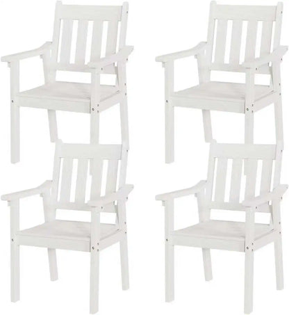 YEFU Patio Dining Chairs Set of 4, Weather Resistant HIPS, White