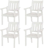 YEFU Patio Dining Chairs Set of 4, Weather Resistant HIPS, White