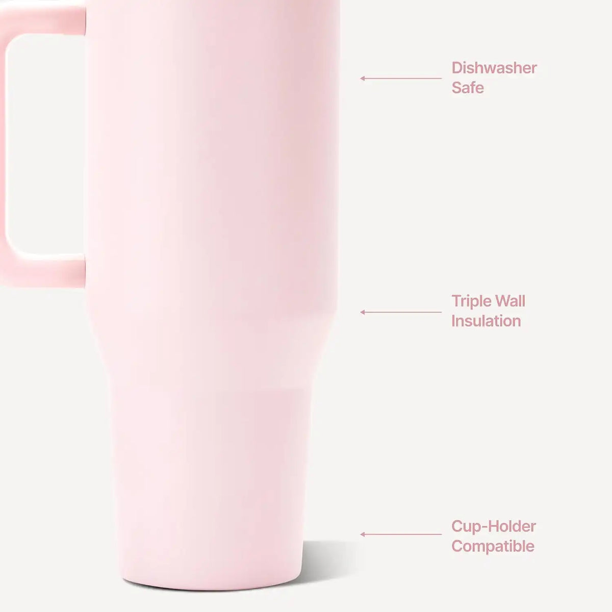 HydroJug Traveler 40oz, Insulated Water Bottle with Handle, Pink Sand