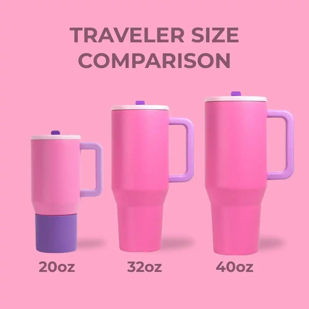 HydroJug Traveler - Modern 40 oz Tumbler with Handle & Simple Flip Straw - Car Cup Holder Friendly, Leak Resistant Water Bottle-Reusable Insulated Stainless Steel & Rubber Base - Gifts for Women & Men