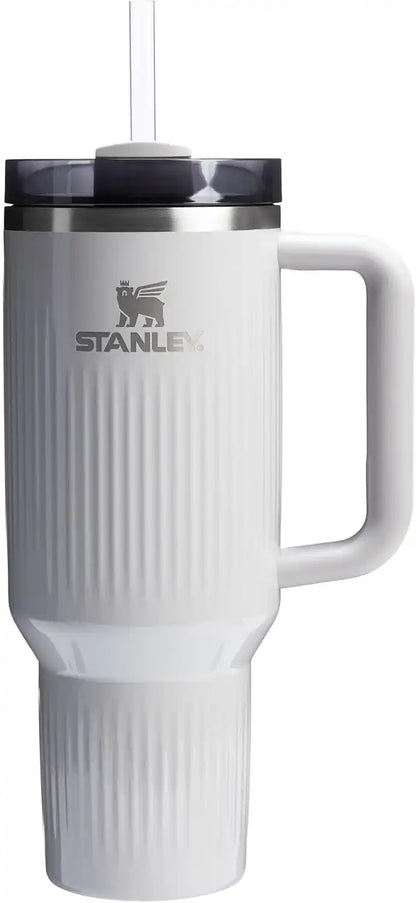 STANLEY Quencher H2.0 Tumbler with Handle and Straw 40 oz | Flowstate 3-Position Lid | Cup Holder Compatible for Travel | Insulated Stainless Steel Cup | BPA-Free | Fluted Ash Gloss