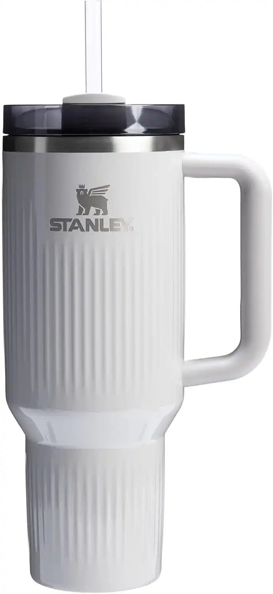 STANLEY Quencher H2.0 Tumbler with Handle and Straw 40 oz | Flowstate 3-Position Lid | Cup Holder Compatible for Travel | Insulated Stainless Steel Cup | BPA-Free | Fluted Ash Gloss