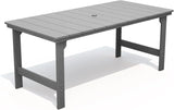 THOEOE Outdoor Dining Table, Rectangular Dining Table for 5-7 Grey