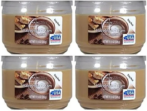 Mainstay 11.5oz Scented Candle, Hazelnut Cream 4-Pack
