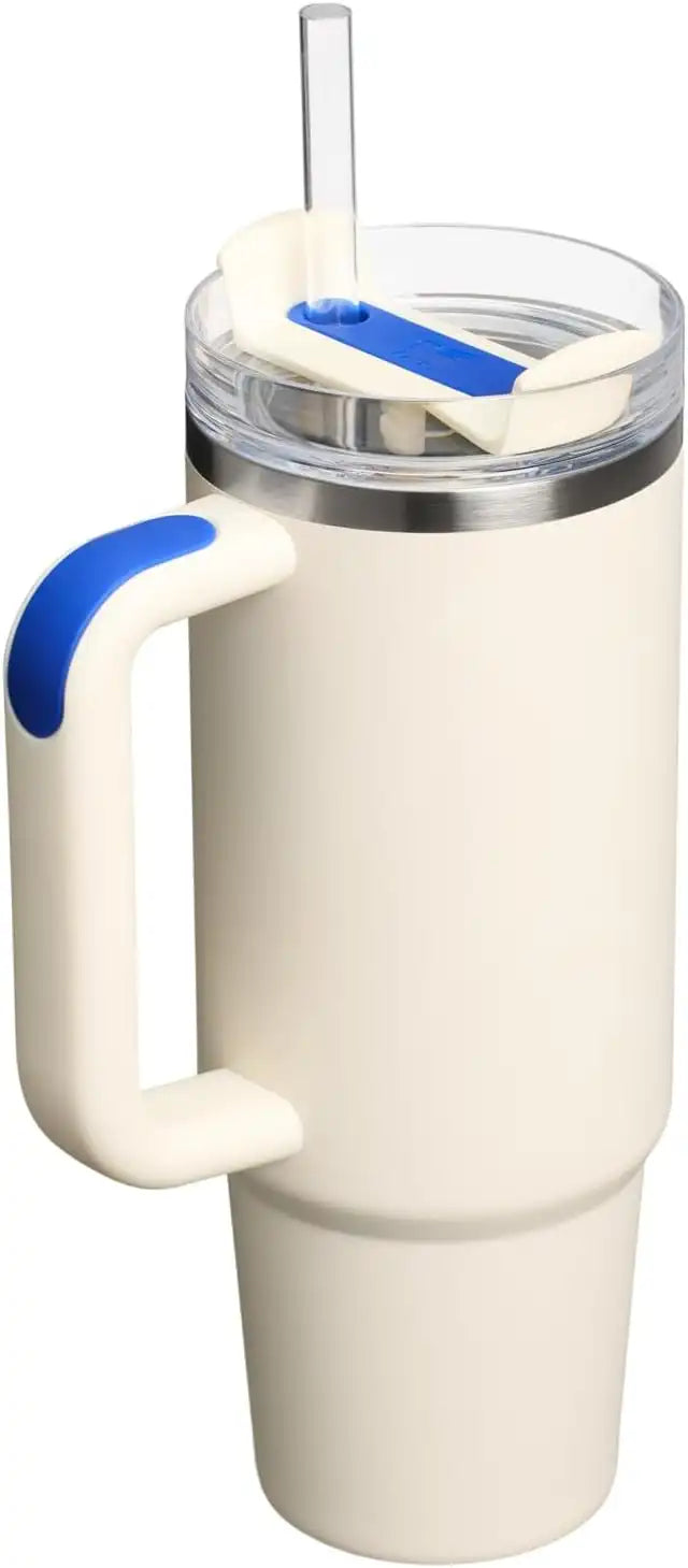 STANLEY Quencher H2.0 Flow State Tumbler, 30 oz, Cream Royal