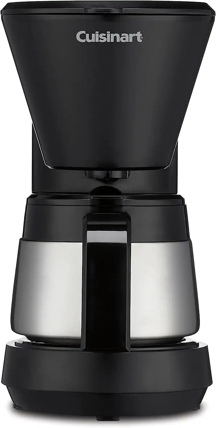 Cuisinart 5-Cup Coffee Maker with Stainless Steel Carafe, Coffee Machine with Removable Water Reservoir, Charcoal Water Filter, 30-Minute Keep Warm, and Brew Pause, DCC-5570NAS, Stainless Steel