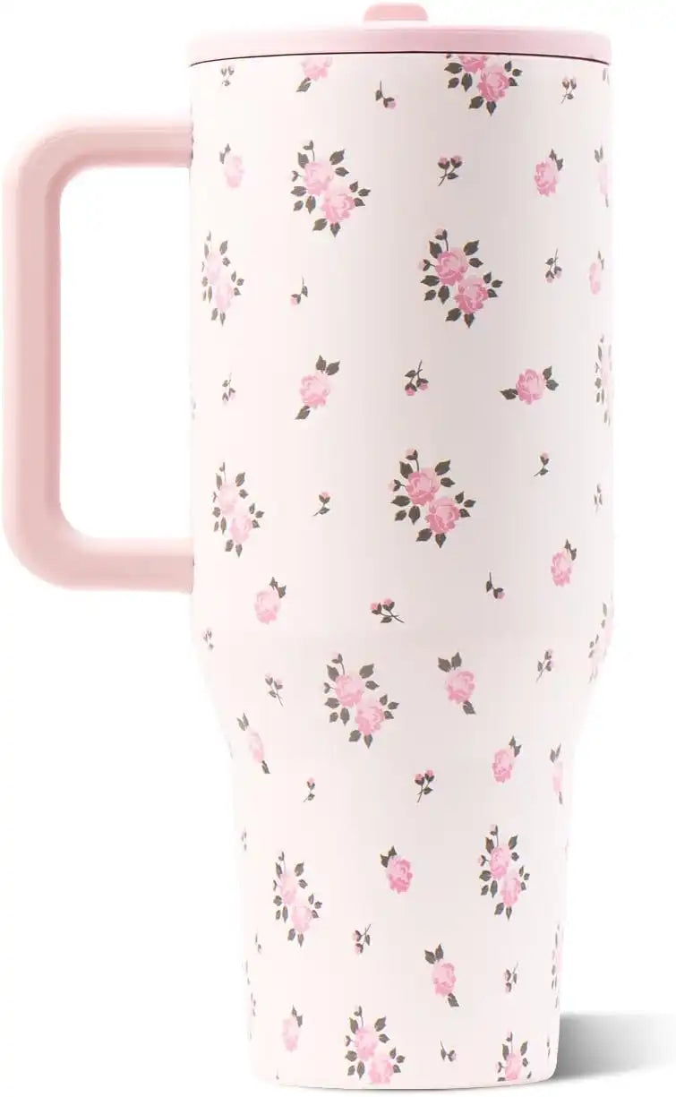 HydroJug Traveler 32oz, Insulated Water Bottle with Handle, Wildrose