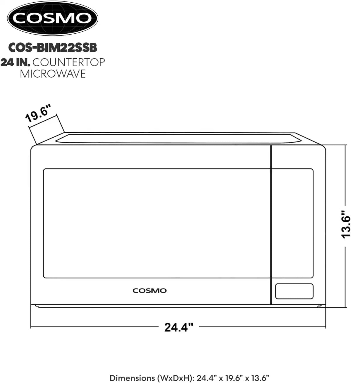 24 in. Nebula Coll 2.2 cu. ft. Countertop Microwave Oven, Stainless Steel
