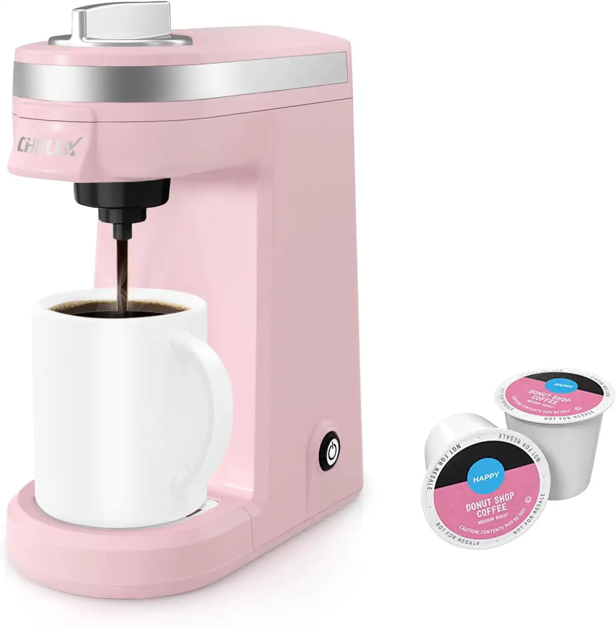 CHULUX Mini Single Serve Coffee Maker for K Cup, Fast Heating, Dusty Rose