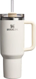 STANLEY Quencher H2.0 Tumbler with Handle and Straw 40 oz | Flowstate 3-Position Lid | Cup Holder Compatible for Travel | Insulated Stainless Steel Cup | BPA-Free | Fluted Cream Gloss