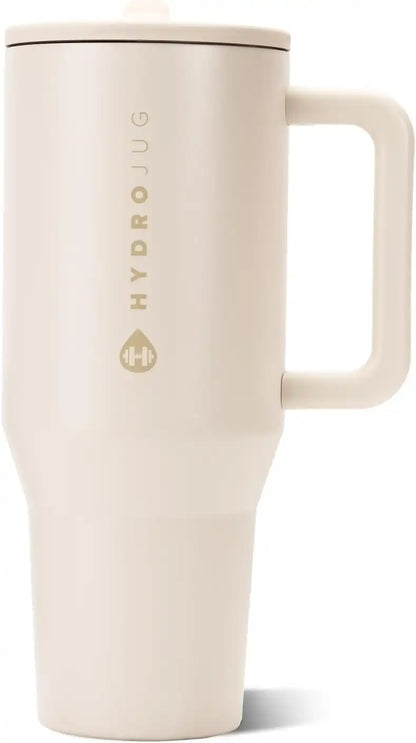 HydroJug Traveler 40oz, Insulated Water Bottle with Handle, Cream