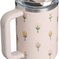 STANLEY Quencher H2.0 Flow State Tumbler, 40 oz, Rose Quartz Bouquets